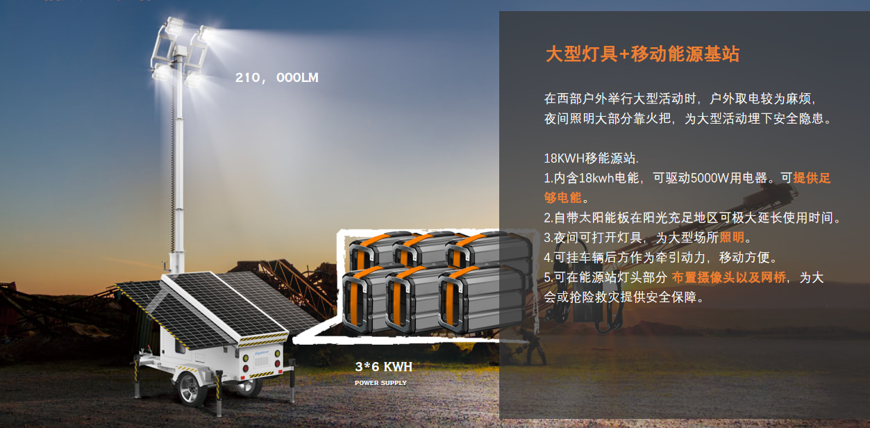 大型灯具+移动能源基站